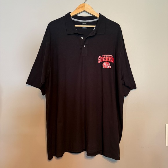 Hanes Other - Hanes X-Temp Mens Oklahoma Sooners Polo Shirt Black 3XL Short Sleeve Football OU